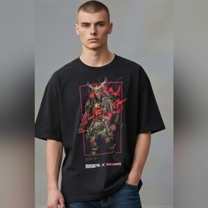 Iron Maiden Men's Size 2XL Dead By Daylight Oni Eddie Black Samurai